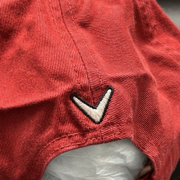Callaway Golf Hat Unisex Solid Red Adjustable Strap Embroidered 100% Cotton Used - Picture 5 of 7